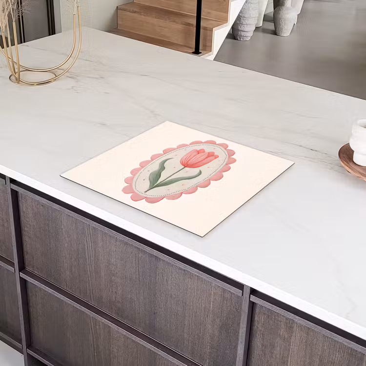 Tulp - Lijst - Ovaal - Illustratie Inductie beschermer vinyl 3mm middel -sfeer8