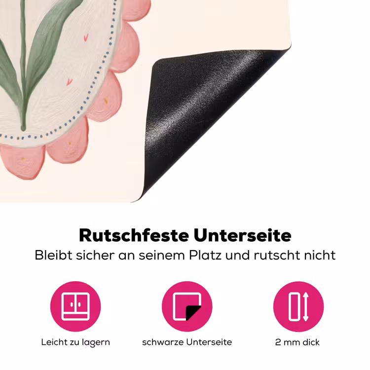 Tulp - Lijst - Ovaal - Illustratie Inductie beschermer vinyl 3mm middel -zzzzzzz-lf-onderkant