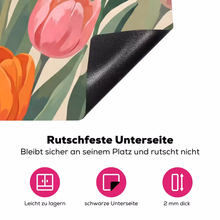 Tulpen - Abstract - Kleurrijk Inductie beschermer vinyl 3mm klein -zzzzzzz-lf-onderkant