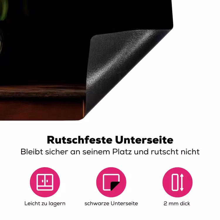 Tulpen - Kleuren - Hout - Vaas Inductie beschermer vinyl 3mm klein -zzzzzzz-lf-onderkant