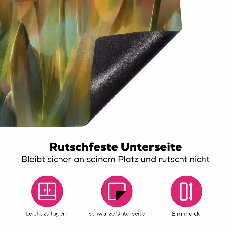 Tulpen - Sprookjesachtig - Kleurrijk Inductie beschermer vinyl 3mm klein -zzzzzzz-lf-onderkant