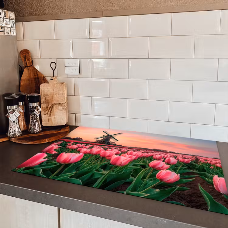 Tulpen - Molen - Nederland Inductie beschermer vinyl 3mm klein -sfeer3