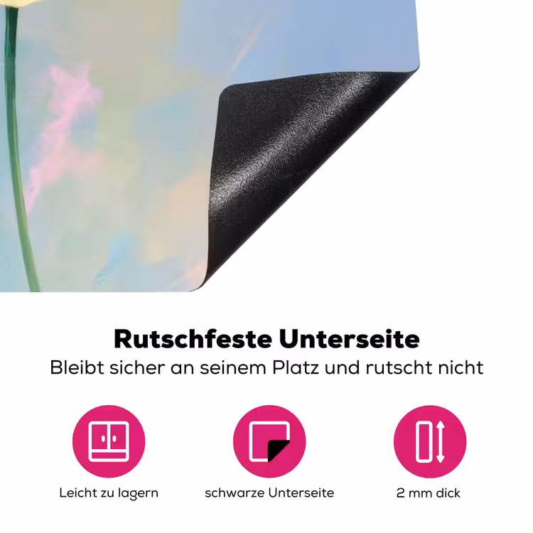Tulpen - Roze accenten - Blauw Inductie beschermer vinyl 3mm klein -zzzzzzz-lf-onderkant