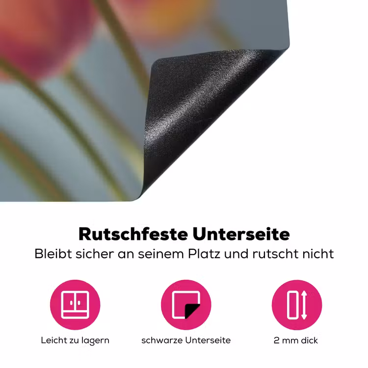Tulpen - Roze - Stelen Inductie beschermer vinyl 3mm klein -zzzzzzz-lf-onderkant