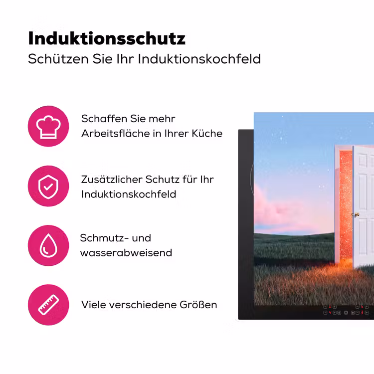 Herdabdeckplatte - Tür – Fantasie – Raum - Deur - Fantasie - Ruimte Inductie beschermer vinyl 3mm middel