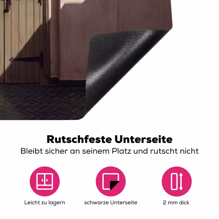 Deur - Hout - Architectuur - Groen - Rustiek Inductie beschermer vinyl 3mm middel -zzzzzzz-lf-onderkant