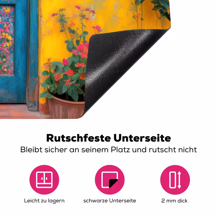 Deuren - Kleurrijk - Planten Inductie beschermer vinyl 3mm klein -zzzzzzz-lf-onderkant