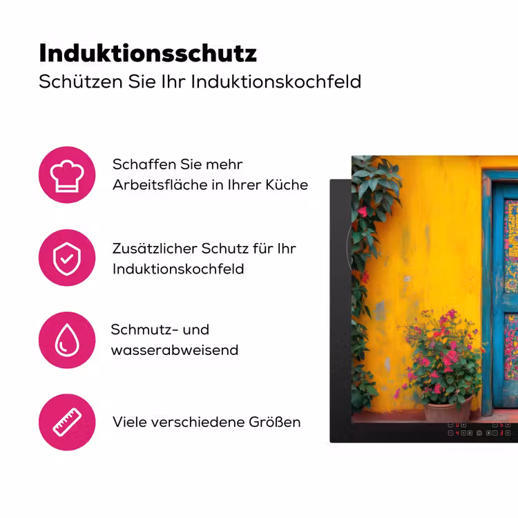Deuren - Kleurrijk - Planten Inductie beschermer vinyl 3mm klein -zzzzzzz-lf-ups