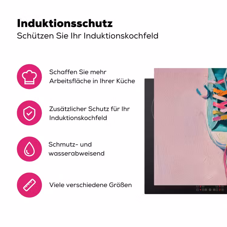 Sneakers - Veters - Kleurrijk - Schaduw Inductie beschermer vinyl 3mm klein -zzzzzzz-lf-ups