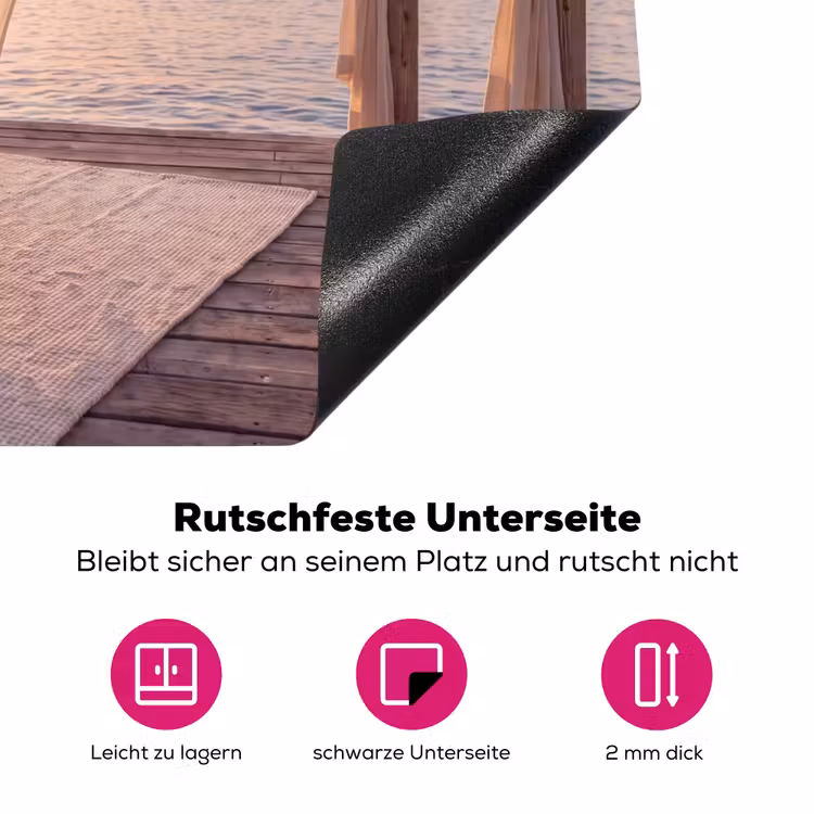 Overkapping - Zee - Zonsondergang - Vakantie - Rust Inductie beschermer vinyl 3mm middel -zzzzzzz-lf-onderkant