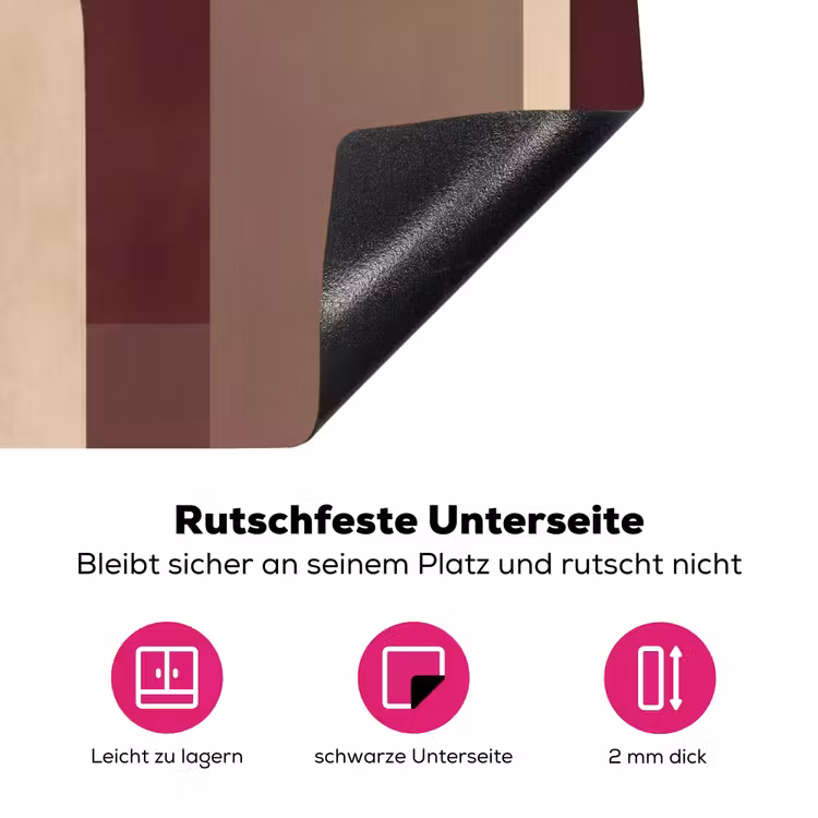 Vlakken - Abstract - Bordeaux - Lijnen Inductie beschermer vinyl 3mm klein -zzzzzzz-lf-onderkant