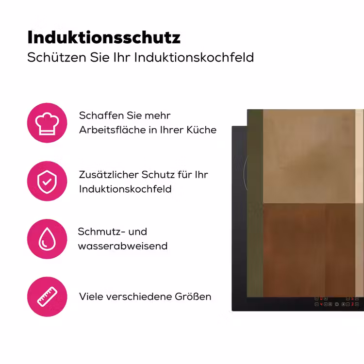 Vlakken - Abstract - Bordeaux - Lijnen Inductie beschermer vinyl 3mm klein -zzzzzzz-lf-ups