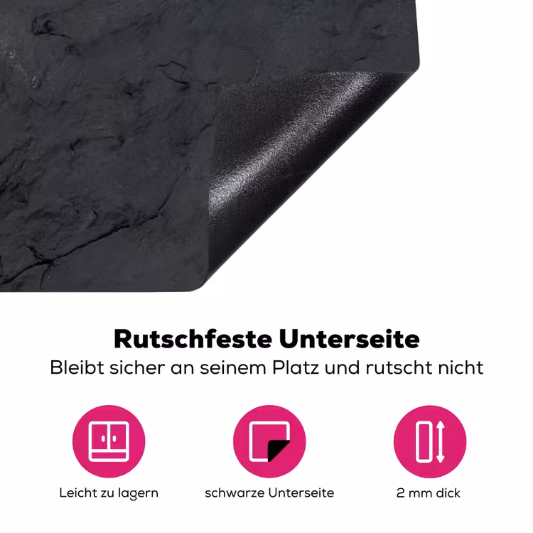 Gestolde Schaduwen Inductie beschermer vinyl 3mm klein -zzzzzzz-lf-onderkant