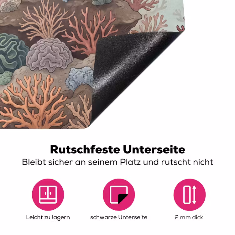 Onderwater - Koraal - Vis - Natuur Inductie beschermer vinyl 3mm klein -zzzzzzz-lf-onderkant