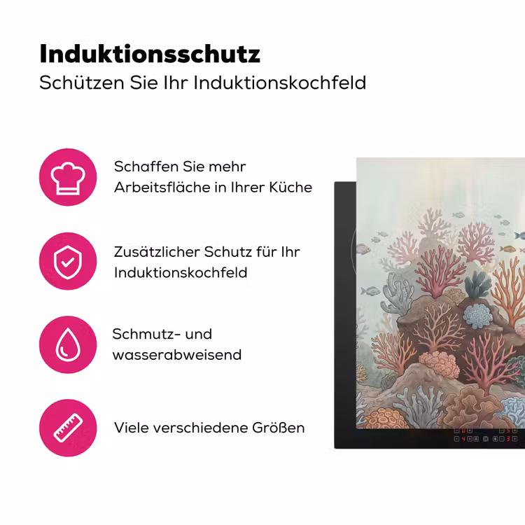 Onderwater - Koraal - Vis - Natuur Inductie beschermer vinyl 3mm klein -zzzzzzz-lf-ups