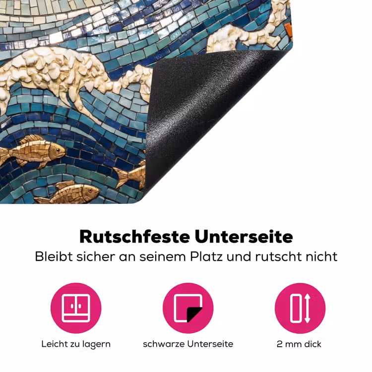 Onderwater - Koraal - Vis - Natuur - Kunst Inductie beschermer vinyl 3mm middel -zzzzzzz-lf-onderkant