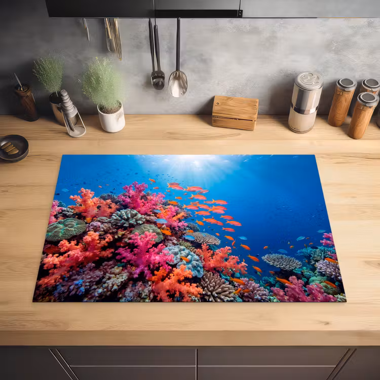 Onderwater - Koraalrif - Vissen - Oceaan - Natuur Inductie beschermer vinyl 3mm klein -sfeer5