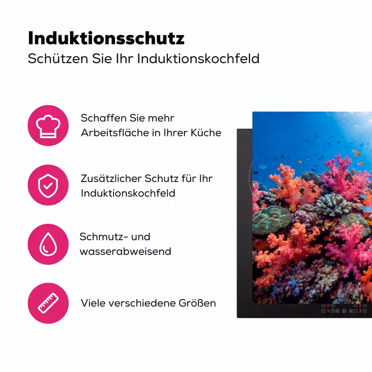 Onderwater - Koraalrif - Vissen - Oceaan - Natuur Inductie beschermer vinyl 3mm klein -zzzzzzz-lf-ups