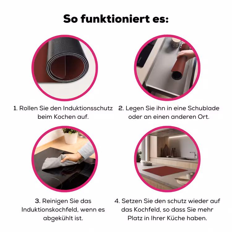 Valentine - Velvet - Rood Inductie beschermer vinyl 3mm middel 274 -zzzzzzz-lf-werking