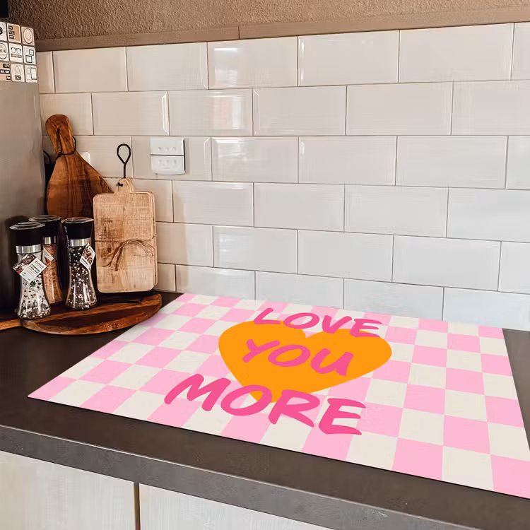 Valentijn - Love - Roze - Oranje Inductie beschermer vinyl 3mm klein -sfeer3