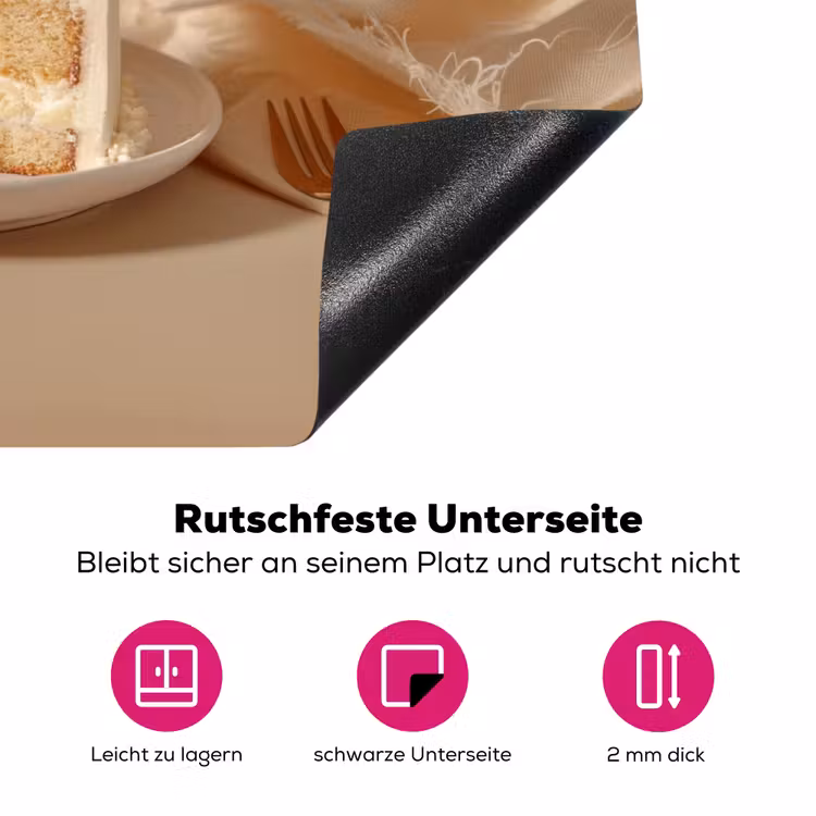 Vanilletaart - Cake - Romig Inductie beschermer vinyl 3mm klein -zzzzzzz-lf-onderkant