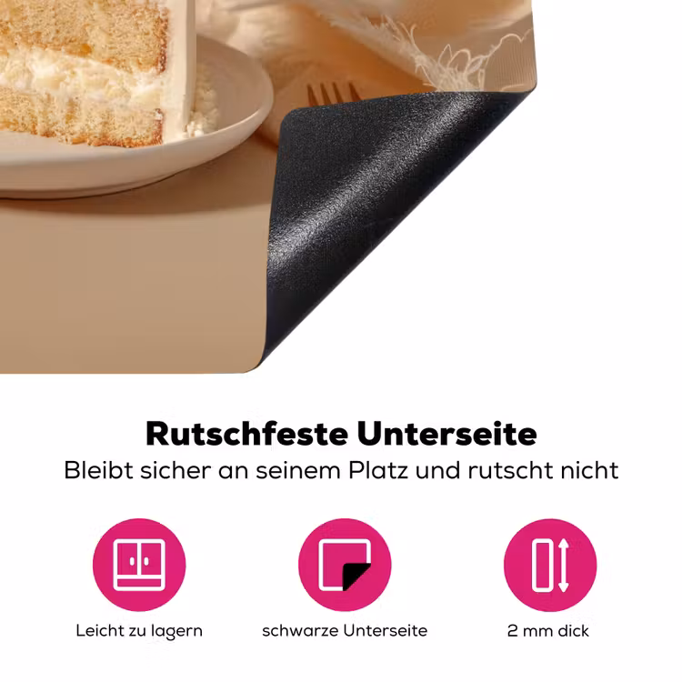 Vanilletaart - Cake - Romig Inductie beschermer vinyl 3mm middel -zzzzzzz-lf-onderkant