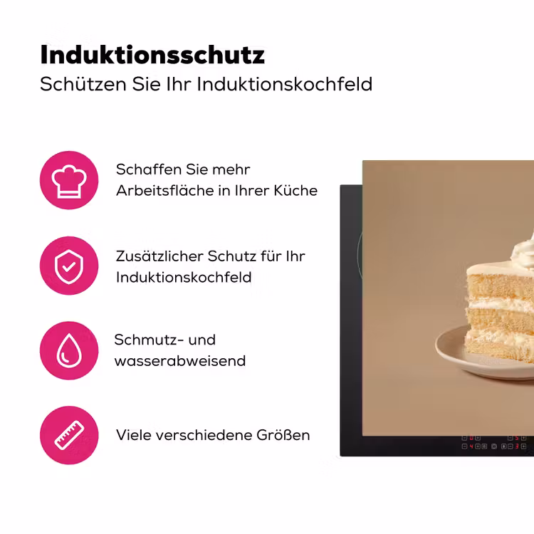 Vanilletaart - Cake - Romig Inductie beschermer vinyl 3mm middel -zzzzzzz-lf-ups