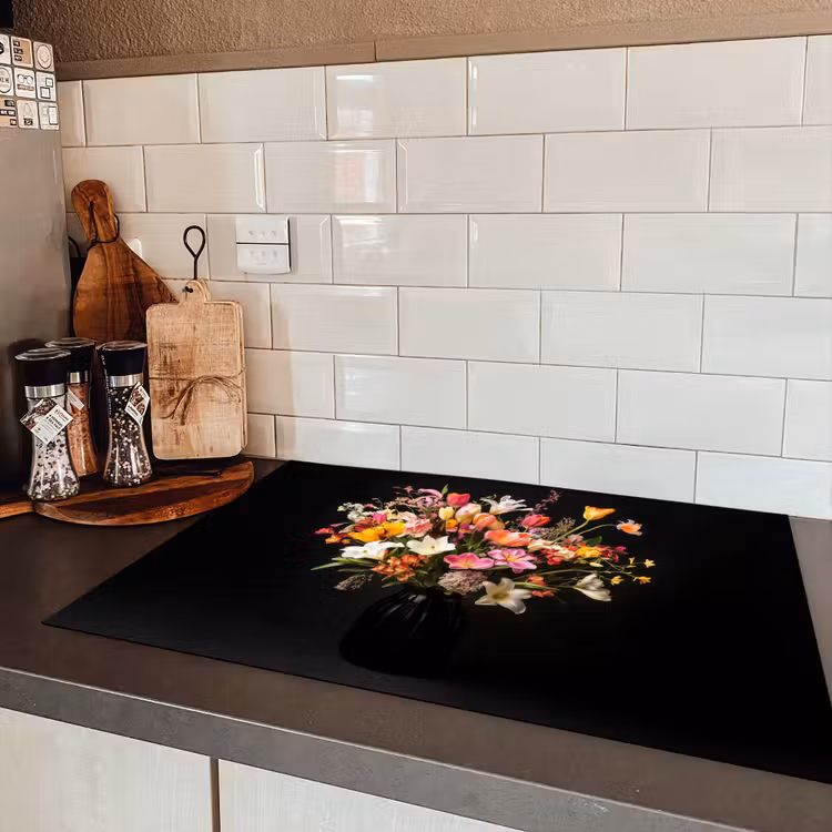 Vaas - Bloemen - Tulpen Inductie beschermer vinyl 3mm klein -sfeer3