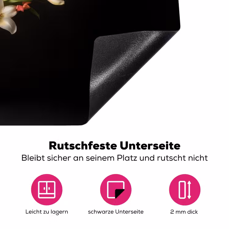 Vaas - Bloemen - Tulpen Inductie beschermer vinyl 3mm klein -zzzzzzz-lf-onderkant