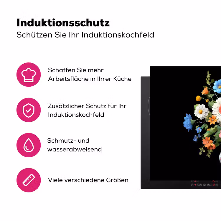 Vaas - Boeket - Bloemen - Kleur Inductie beschermer vinyl 3mm klein -zzzzzzz-lf-ups