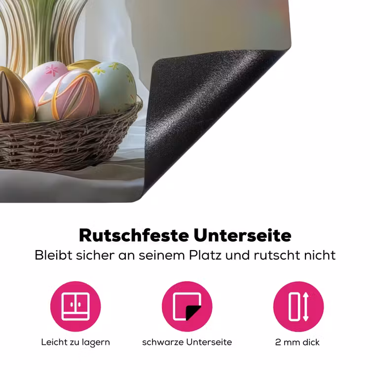 Vaas - Eieren - Bloemen Inductie beschermer vinyl 3mm klein -zzzzzzz-lf-onderkant