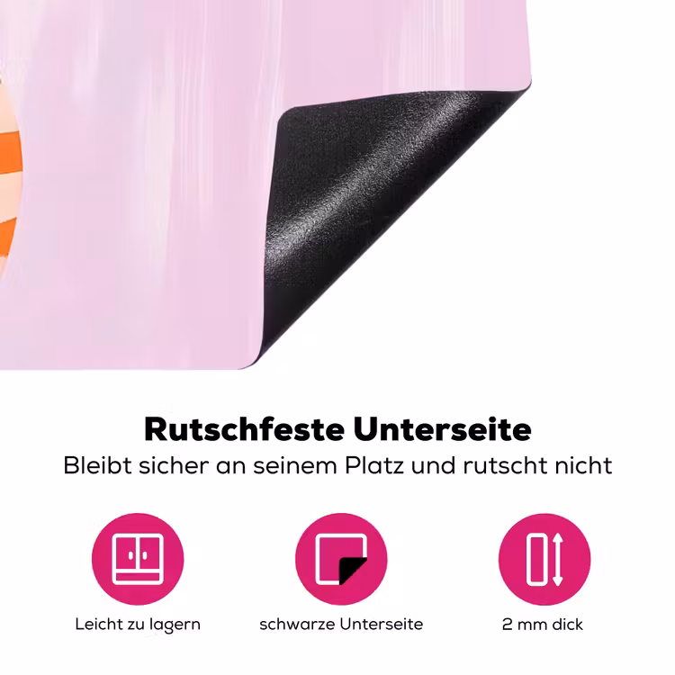 Vaas - Gestreept - Bloemen - Oranje Inductie beschermer vinyl 3mm klein -zzzzzzz-lf-onderkant