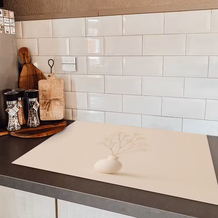 Vaas - Takken - Bloemetjes - Wit Inductie beschermer vinyl 3mm klein -sfeer3