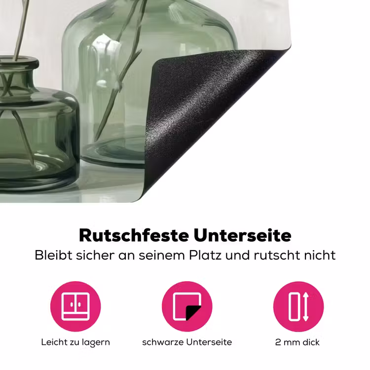 Vazen - Bladeren - Groen Inductie beschermer vinyl 3mm klein -zzzzzzz-lf-onderkant