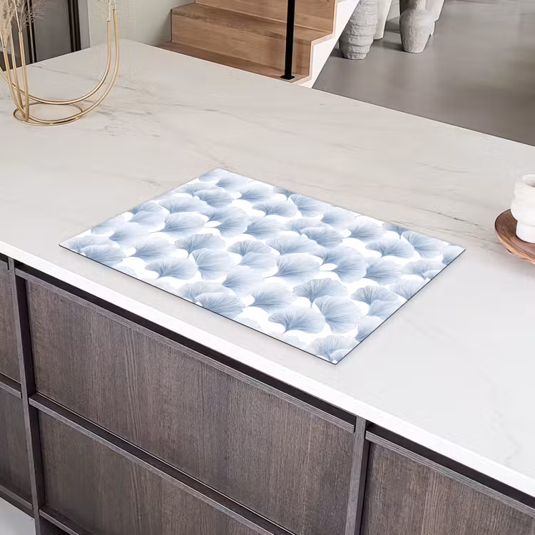Waaier - Modern - Blauw Inductie beschermer vinyl 3mm klein 276 -sfeer8