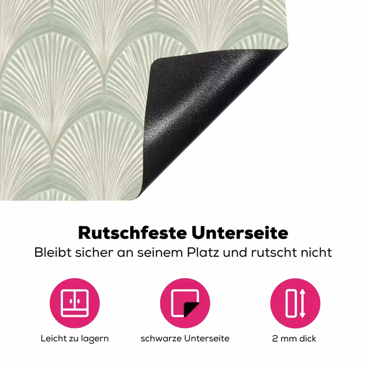 Waaiers - Patroon - Groen Inductie beschermer vinyl 3mm klein 276 -zzzzzzz-lf-onderkant