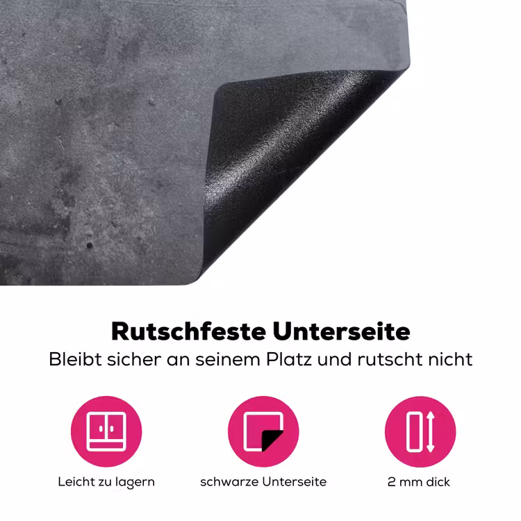Grijze Betonscherven Inductie beschermer vinyl 3mm klein -zzzzzzz-lf-onderkant