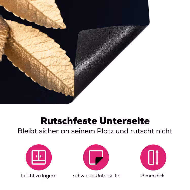 Verguld Bladwerk Inductie beschermer vinyl 3mm klein -zzzzzzz-lf-onderkant