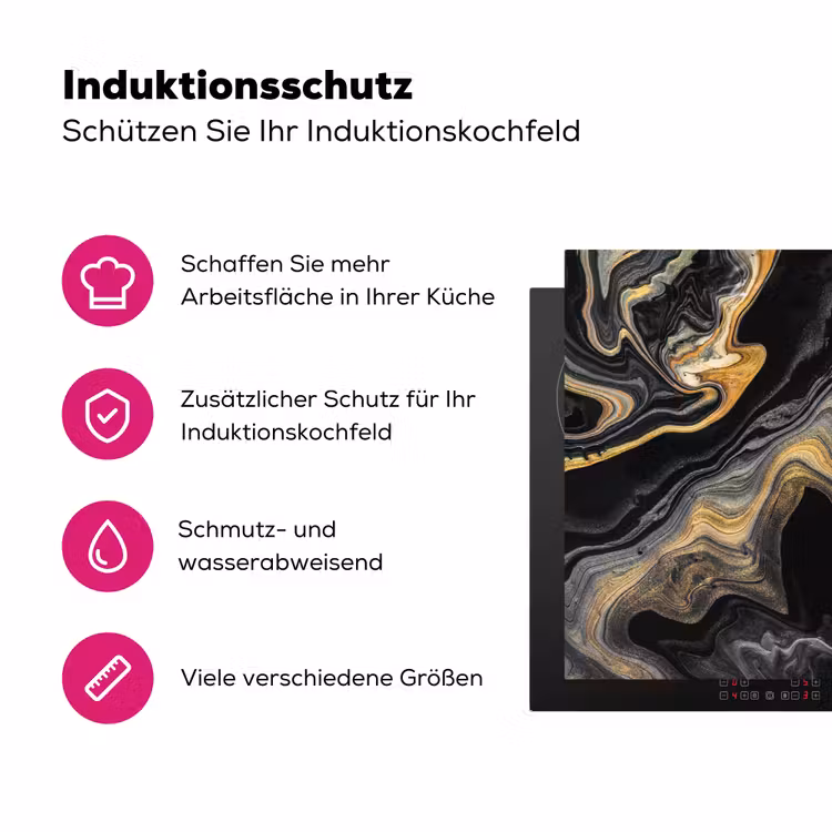 Versmelting van Zwart en Goud Inductie beschermer vinyl 3mm klein -zzzzzzz-lf-ups