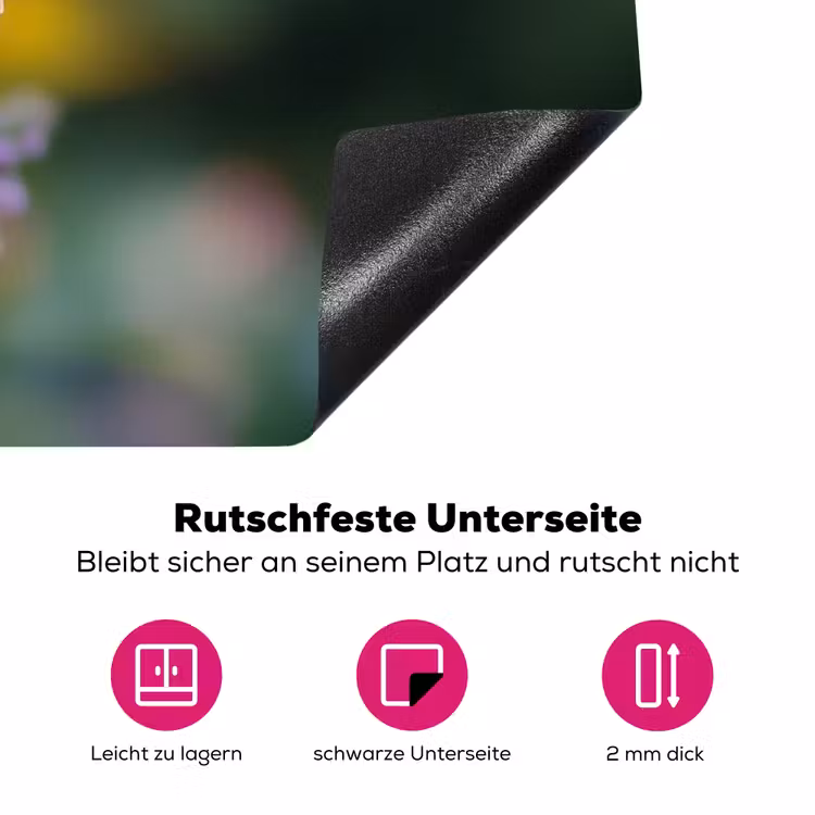 Sierlijke - Vlinder - Paarse - Bloemen Inductie beschermer vinyl 3mm klein -zzzzzzz-lf-onderkant