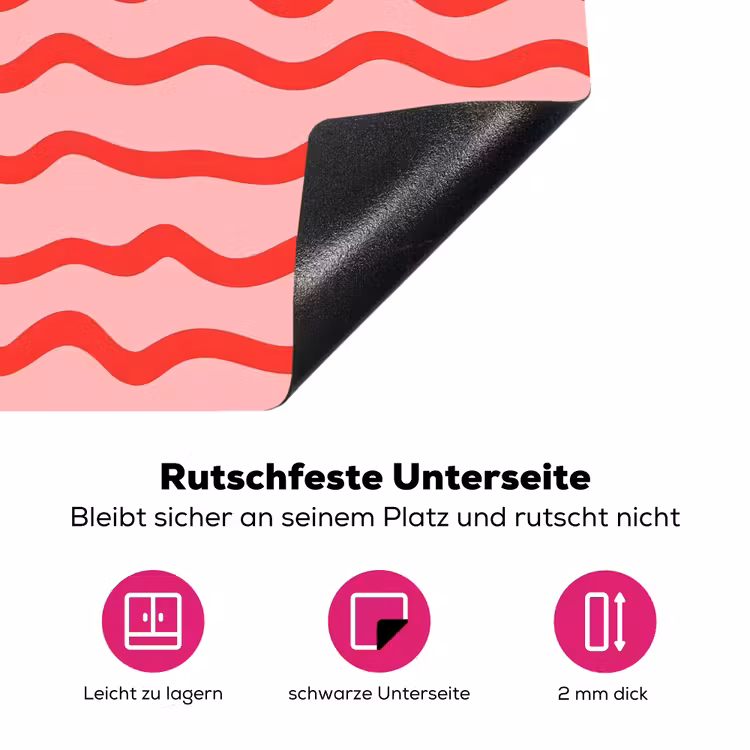 Speels - Patroon - Rood Inductie beschermer vinyl 3mm klein 276 -zzzzzzz-lf-onderkant
