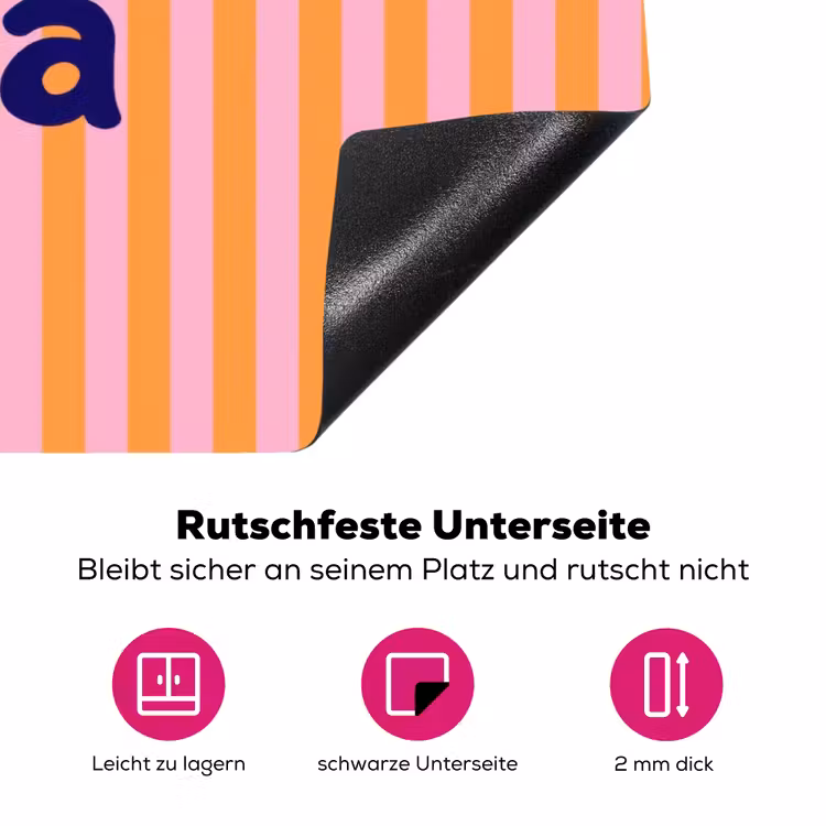 Verticaal - Strepen - Oranje - Ciao bella Inductie beschermer vinyl 3mm klein -zzzzzzz-lf-onderkant