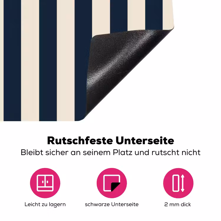 Verticale strepen - Blauw - Crème Inductie beschermer vinyl 3mm klein 276 -zzzzzzz-lf-onderkant