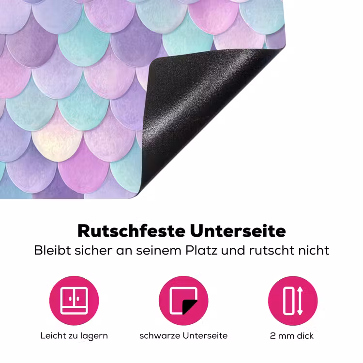 Dromerig - Zeemeermin - Pastel Inductie beschermer vinyl 3mm klein 276 -zzzzzzz-lf-onderkant
