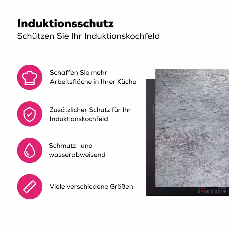Gebroken Geschiedenis Inductie beschermer vinyl 3mm klein -zzzzzzz-lf-ups