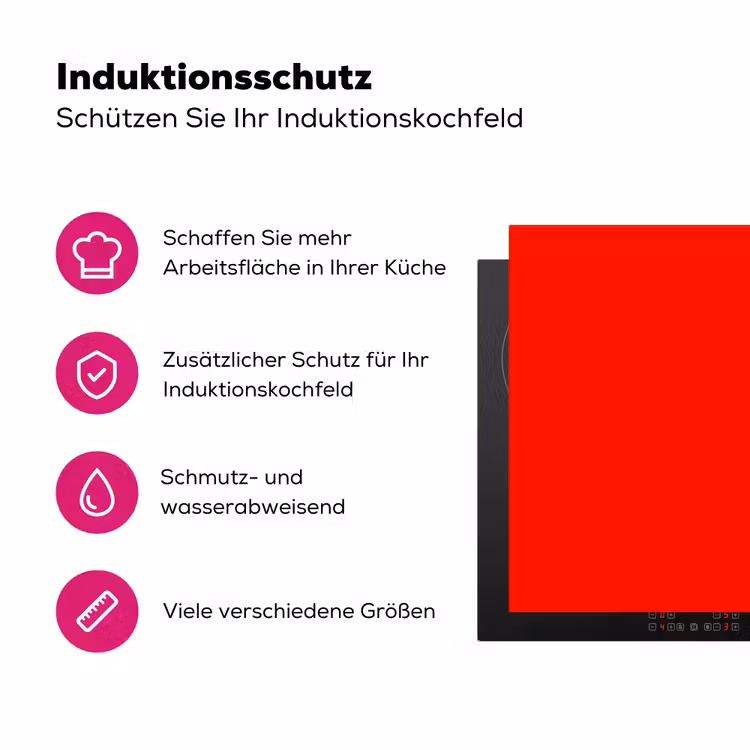 Vibrant - Vermilion - Rood Inductie beschermer vinyl 3mm middel 274 -zzzzzzz-lf-ups