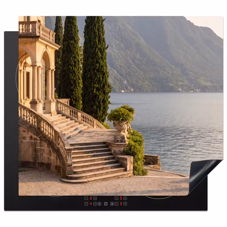 Herdabdeckplatte - Villa – Wasser – Treppen - Villa - water -trappen Inductie beschermer vinyl 3mm middel