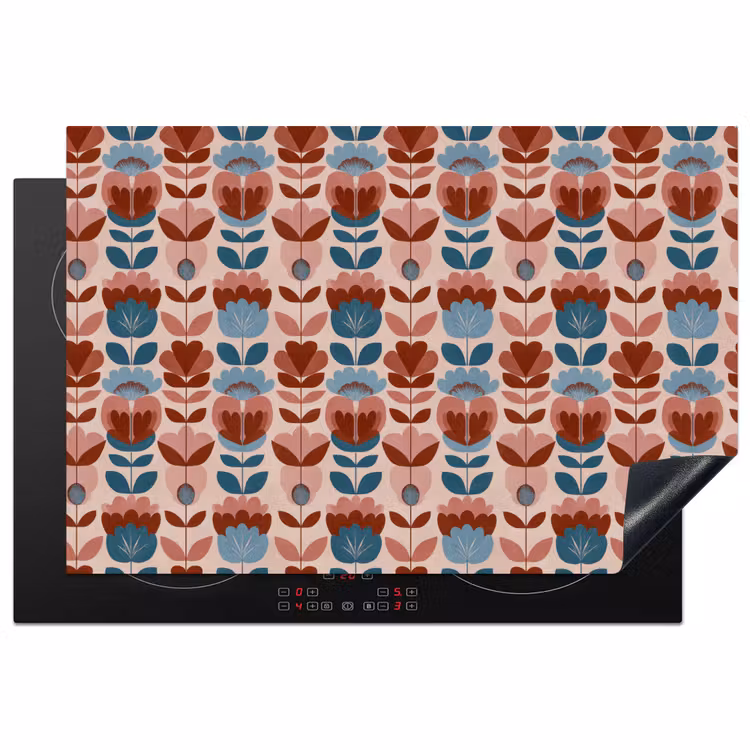 Vintage - Motief - Kleurrijk Inductie beschermer vinyl 3mm klein 276 -3d