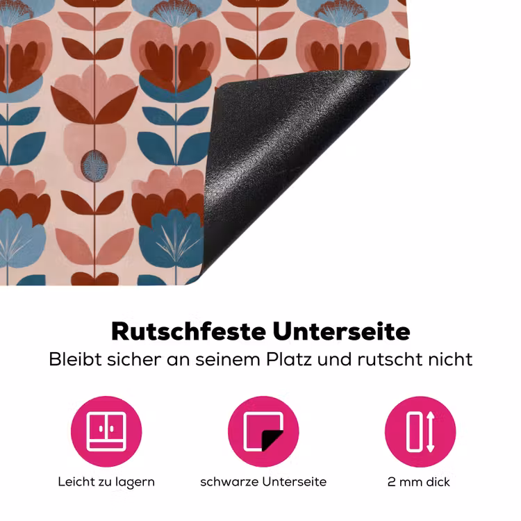 Vintage - Motief - Kleurrijk Inductie beschermer vinyl 3mm klein 276 -zzzzzzz-lf-onderkant