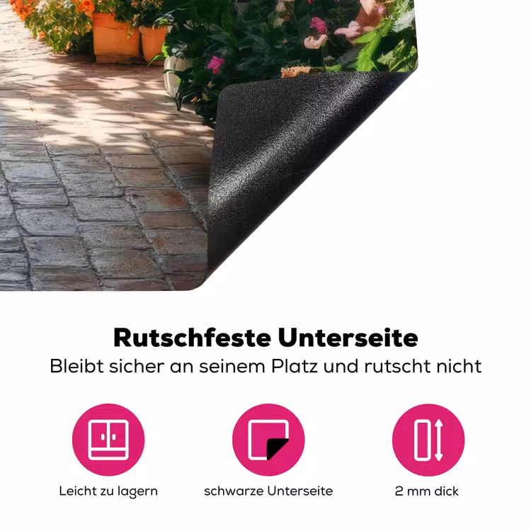 Doorkijk - Bloemen - Natuur - Bloementuin Inductie beschermer vinyl 3mm middel -zzzzzzz-lf-onderkant